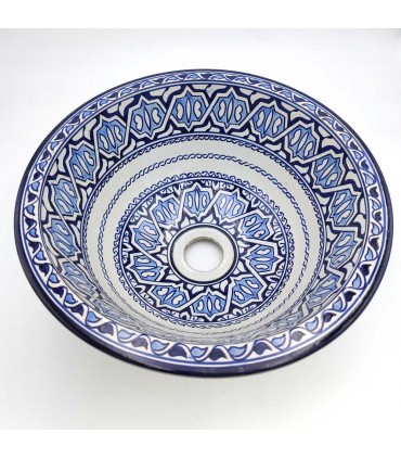 Ceramic Arab Bathroom Sink - Fez Craftsmanship - Moroccan Andalusian Decoration - Honeysuckle Model