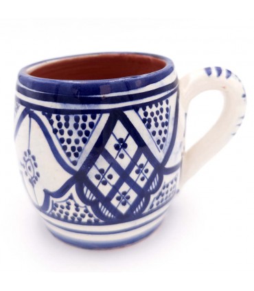 Xícara de cerâmica árabe - decoração andaluza - artesanal - 10 cm - várias cores