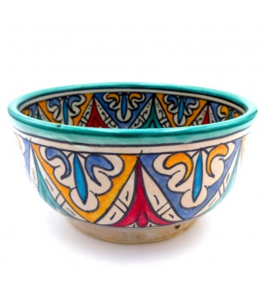 Marokkanische Schüssel oder Schüssel - Salatschüssel - Fez Keramik - Handbemalt - Blau und Weiß - 25 x 11 cm