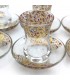 Set Juego 6 Vasos de Té Turco con Platitos - Artesanía Turca - Decoración Árabe - Modelo Najmein