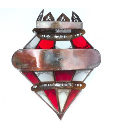 Appliquer le tirant d'eau de verre - "Diamond" - Multicolor - 30 cm