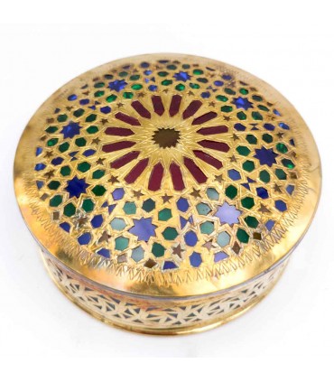 Aplique o Plafón - Latón Calado Mosáico Arabe- Resinas Colores