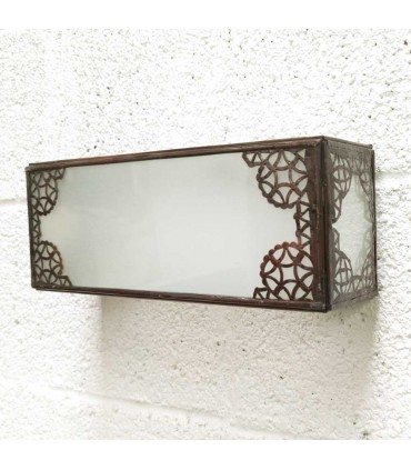 Aplique Cristal - Blanco Opaco - Calado Arabe - 30 cm - Doble Modelo Qatar