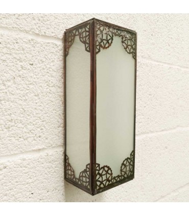 Applicare alla spina doppia di arabo - 30 cm - vetro - bianco opaco-