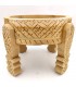 Tavolo smerigliatrice Chakki basso in legno intagliato - Chill Out - artigianato marocchino modello Khashab Beldi