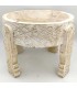 Table Basse Chakki Grinder en Bois Sculpté - Chill Out - Artisanat Marocain Modèle Khashab Beldi