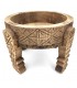 Mesa Moedor Chakki Baixo em Madeira Esculpida - Chill Out - Artesanato Marroquino Modelo Khashab Beldi