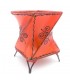 Leather Candle Holder Painted with Henna Plain Color - Moroccan Handicraft Andalusian Decoration Murabaatun Model