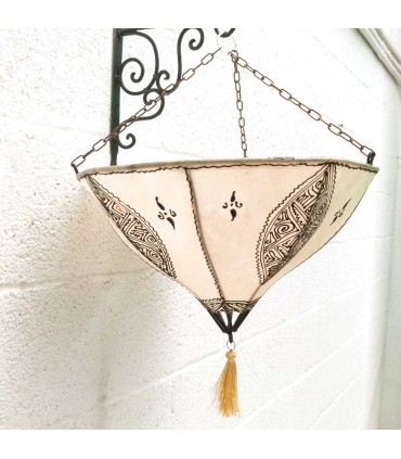 Plafon de Piel Pintado a Mano con Henna - Decoración Andalusí - Artesanía Marroquí Modelo Marrakshi
