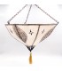 Leather Ceiling Light Hand Painted with Henna - Andalusian Decoration - Moroccan Crafts Marrakshi Model