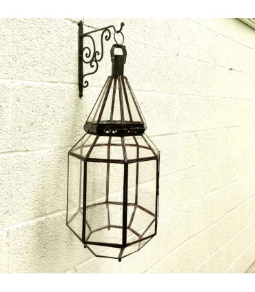 Lampe Marocaine Style Andalou - Verre Transparent - Artisanat Fès - Modèle Fès el-Bali