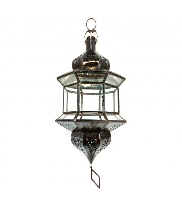Lampada in Stile Marocchino Andalusi - Vetro Trasparente - Artigianato Fez - Modello Fez el-Jdid