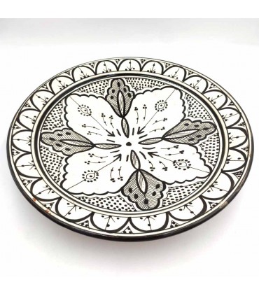 Prato ou Mesa Decorativa - Cerâmica Asfi Andalusí - Artesanato Marroquino - Modelo Aswadein