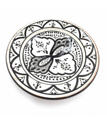 Prato ou Mesa Decorativa - Cerâmica Asfi Andalusí - Artesanato Marroquino - Modelo Aswadein