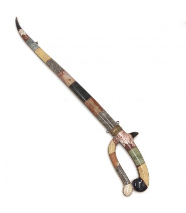 Espada Sabre Estilo Árabe Minerais e Fósseis Decorativos Artesanato Marroquino 72cm Modelo Saifun