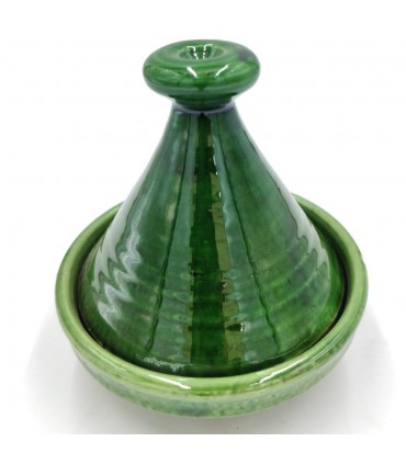 Tajin Vert Céramique Présentation Tamegroute Artisanat Marocain - Modèle Tamegroute