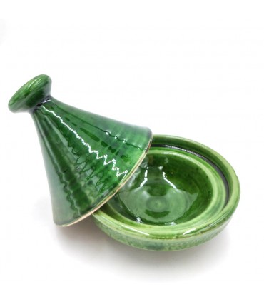Tajin Green Ceramic Presentation Tamegroute Moroccan Crafts - Tamegroute Model