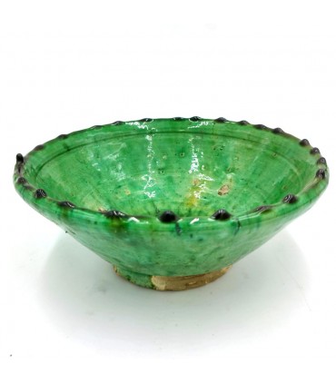 Ciotola in Ceramica Verde Tamegroute Artigianato Marocchino - Modello Tamegroute