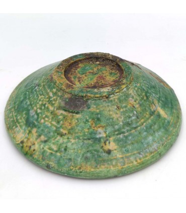 Assiette ou Coupe à Fruits en Céramique Verte Tamegroute Artisanat Marocain - Modèle Tamegroute
