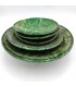 Tamegroute Piatto o Portafrutta in Ceramica Verde Artigianato Marocchino - Modello Tamegroute