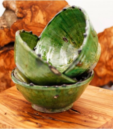 Green Ceramic Bowl Tamegroute Moroccan Crafts - Tamegroute Model