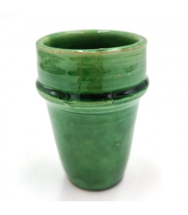 Tasse à thé en céramique verte Tamegroute marocaine Modèle Tamegroute