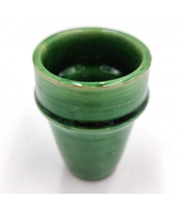 Vaso Té Cerámica verde Tamegroute Marroquí Modelo Tamegroute