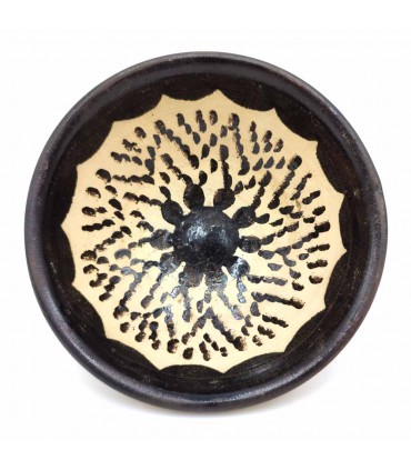 Bol en argile non émaillé peint avec du goudron naturel - modèle Kitran