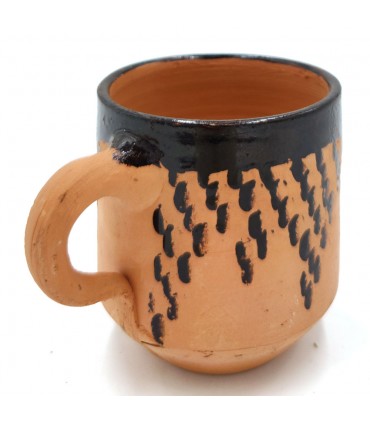 Mug Marocain en Céramique Terre Cuite Rouge Peinte à la Poix Naturelle Berbère - Désinfectant Naturel - Rafraîchissant - Modèle 