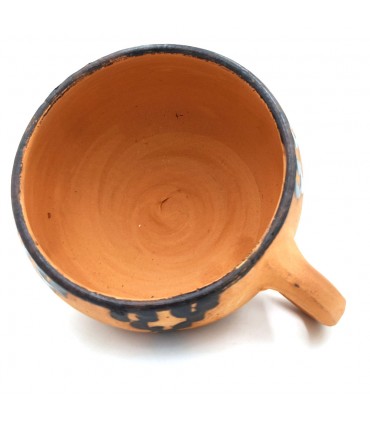 Moroccan Terracotta Ceramic Bowl Painted with Berber Natural Pitch - Natural Disinfectant - Refreshing - Kitran Model