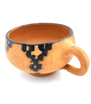 Marokkanische Terrakotta-Tasse aus Keramik, bemalt mit Berber-Naturpech – natürliches Desinfektionsmittel – erfrischend – Kitran