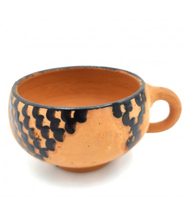 Moroccan Terracotta Ceramic Bowl Painted with Berber Natural Pitch - Natural Disinfectant - Refreshing - Kitran Model