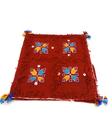 2 x Berber Cushion Cover Moroccan Handicraft Garnet Bohemian Andalusian Decoration 35cm x 35cm Model nº16