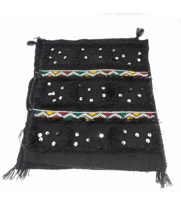2 x Berber Cushion Cover Moroccan Crafts Black Andalusian Bohemian Decoration 45cm x 45cm Model nº2
