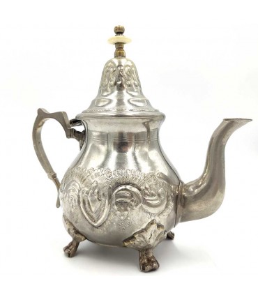 Teiera antica in alpaca marocchina artigianato vintage modello Shaibani nº 2