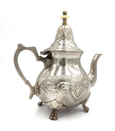 Antike marokkanische Alpaka Teekanne Vintage Crafts Modell Shaibani nº 2