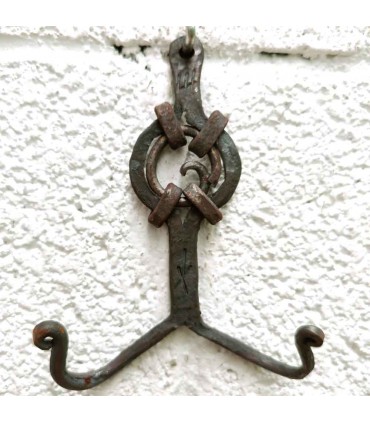 Handgemachte Schmiedeeisen Doppel Kleiderbügel - Design Arabisch - Qualität Deluxe - 14 cm