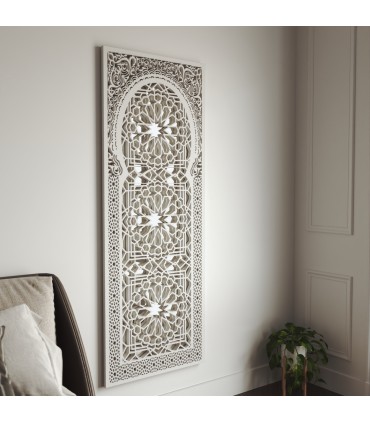 Specchio in legno reticolo arabo moresco taglio laser decorazione andalusa 160 cm x 60 cm modello Kalifa