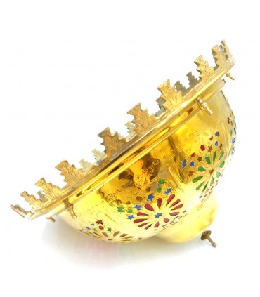 Emerald Giant Brass Ceiling Lamp - Arabian Mosaic Resin Colors Public