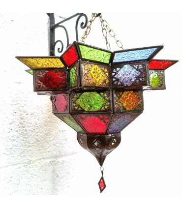 Arabische Decke Lampe - mehrfarbige Kristalle - arabische Entwurf