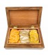 Juego Regalo Mezcla Especias Orientales Caja Madera con Taracea Artesanal Modelo Tawabil