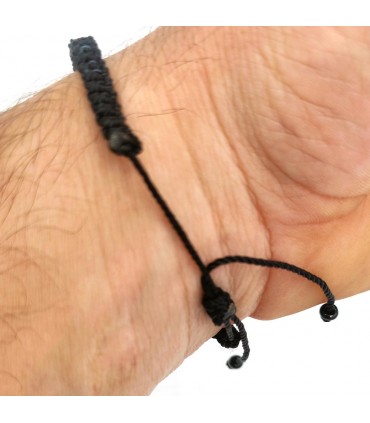 Macrame Bracelet with Blue Egyptian Scarab Ceramic Stone Egyptian Crafts