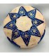 Puff árabe 100% couro - azul marinho artesanato marroquino - modelo Laun Azrak Bahri