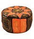 Arabian Puff 100 % Leder – orange Farbe marokkanische Handwerkskunst – Modell Aswad Burtukal