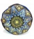 Pouf Arabe 100% Cuir - Couleur Bleu Artisanat Marocain - Modèle Aswad Azrak