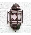 Wall Lamp Moroccan Craftsmanship Metal and Glass - Color Copper and White - Model Fasia Series Sable