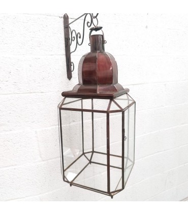 Moroccan Lantern Lamp Andalusian Style - Transparent Glass - Fez Crafts - Fezi El-Abiad Model