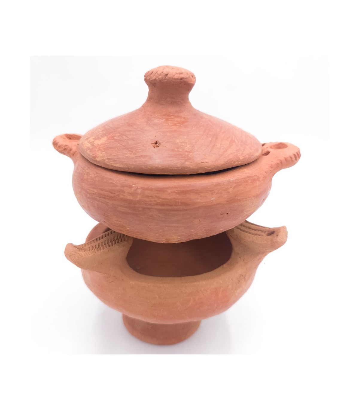 Holzkohlebrenner + Mini-Tontopf Oued Laou Marokkanisches Kunsthandwerk – Amsa-Serie