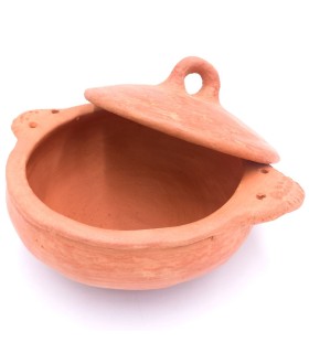 Tajine Marocain 31cm Terre Cuite - Fabriqué Main à Marrakech - Pour 3-5 Personnes - Cuisson Saine Et Savoureuse