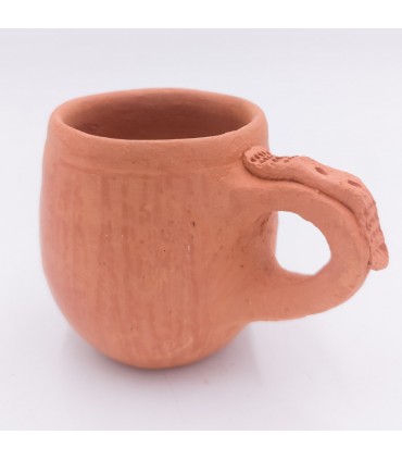 Clay Water Cup Oued Laou Marokkanisches Kunsthandwerk aus Ton